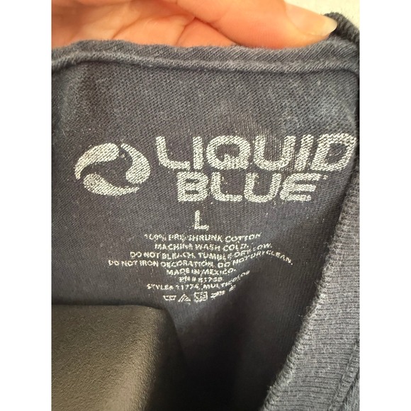 Liquid Blue T-Shirt Mens Large Mushroom Space Tie Dye Graphic Psychedelic - Picture 3 of 4